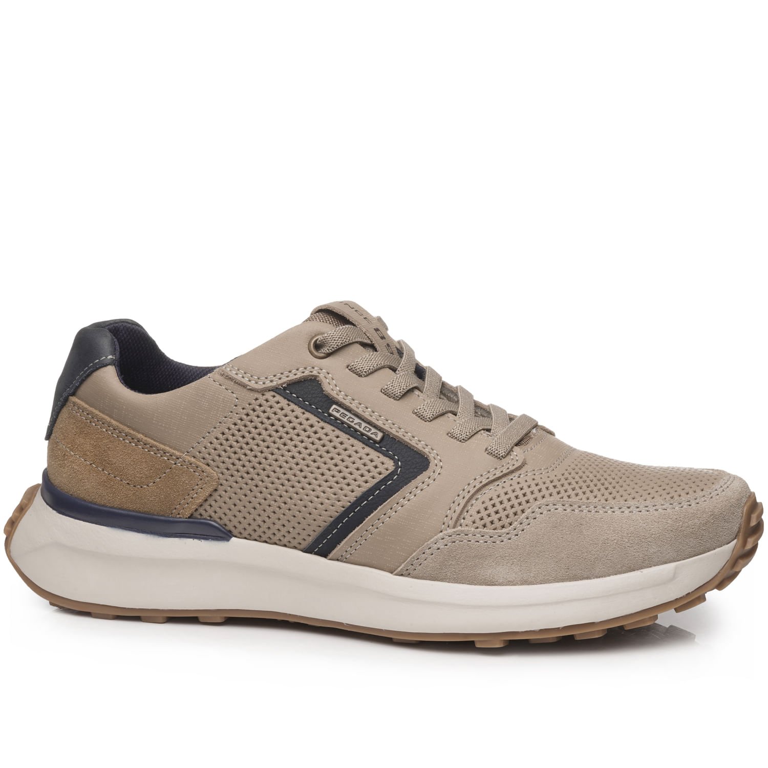 Tênis Casual Pegada Masculino em Couro Areia 110705-06 Bege 1