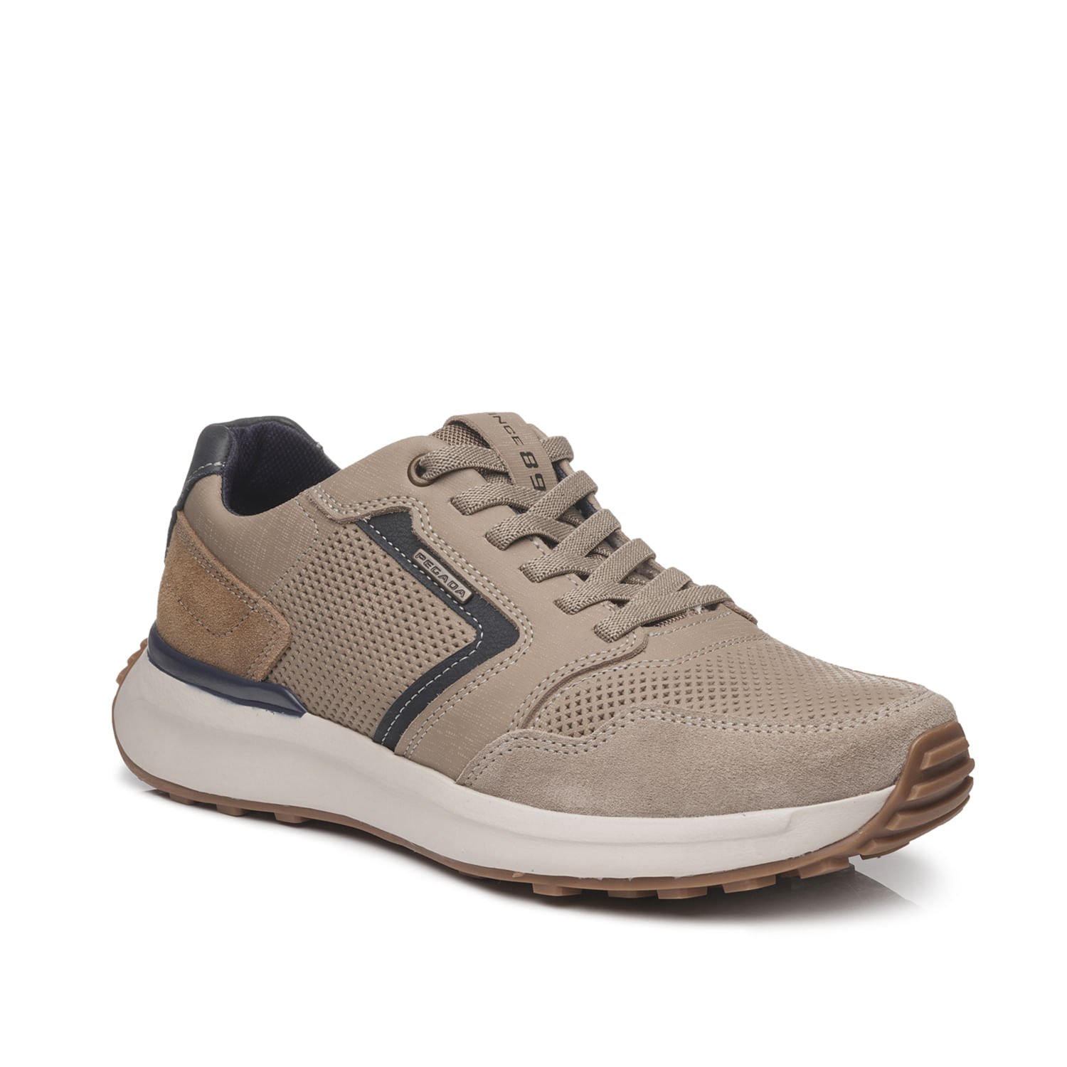 Tênis Casual Pegada Masculino em Couro Areia 110705-06 Bege 3