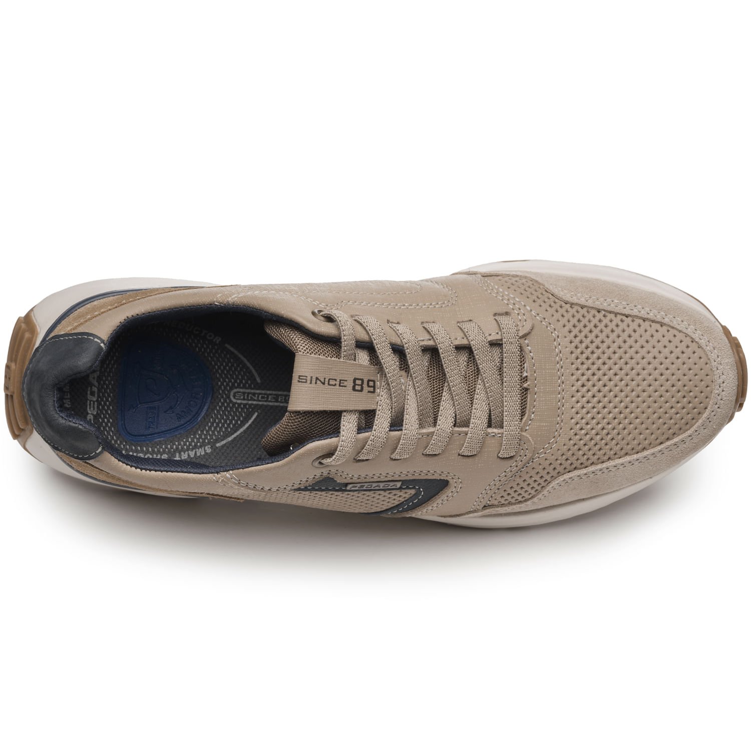 Tênis Casual Pegada Masculino em Couro Areia 110705-06 Bege 7