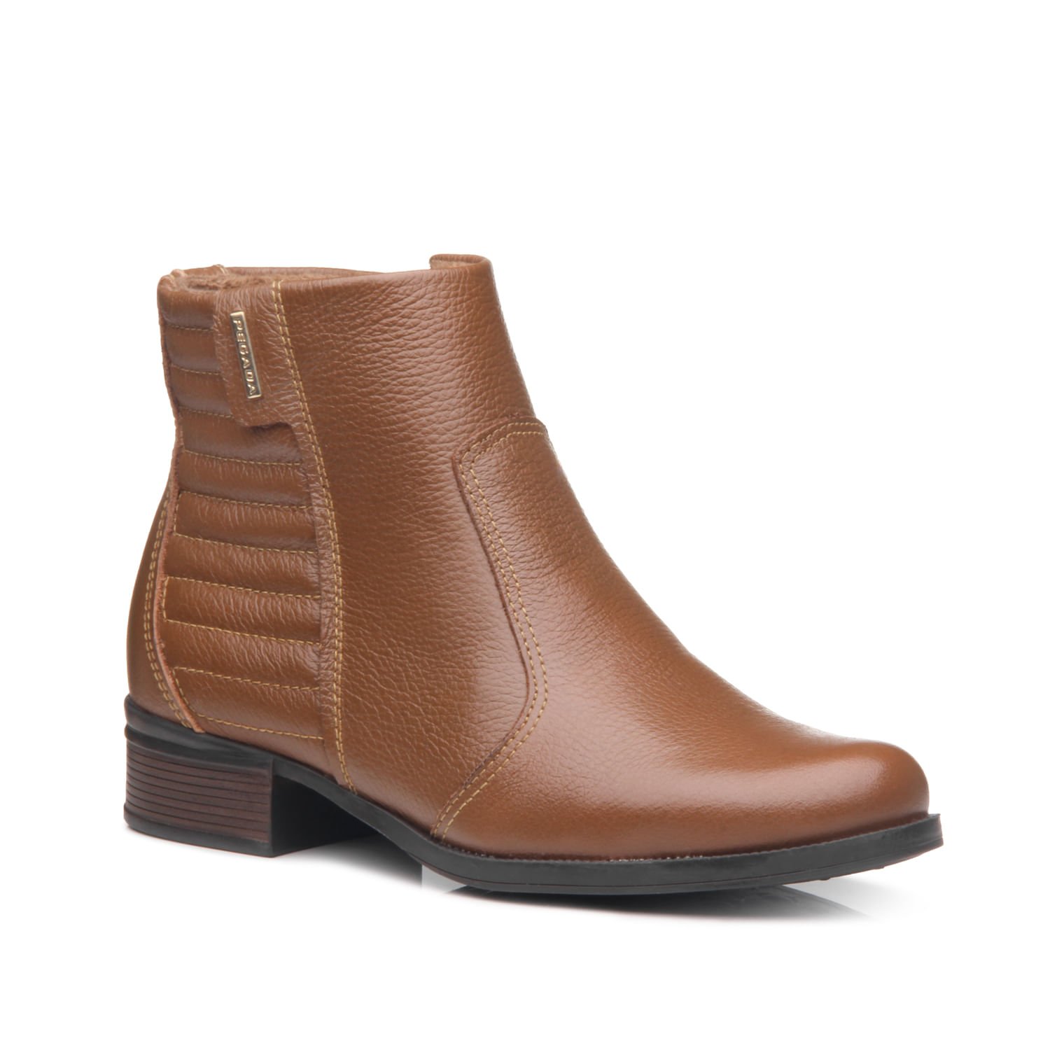 Bota Pegada Feminina em Couro Terracota Cano Curto 282008-02 Marrom 3