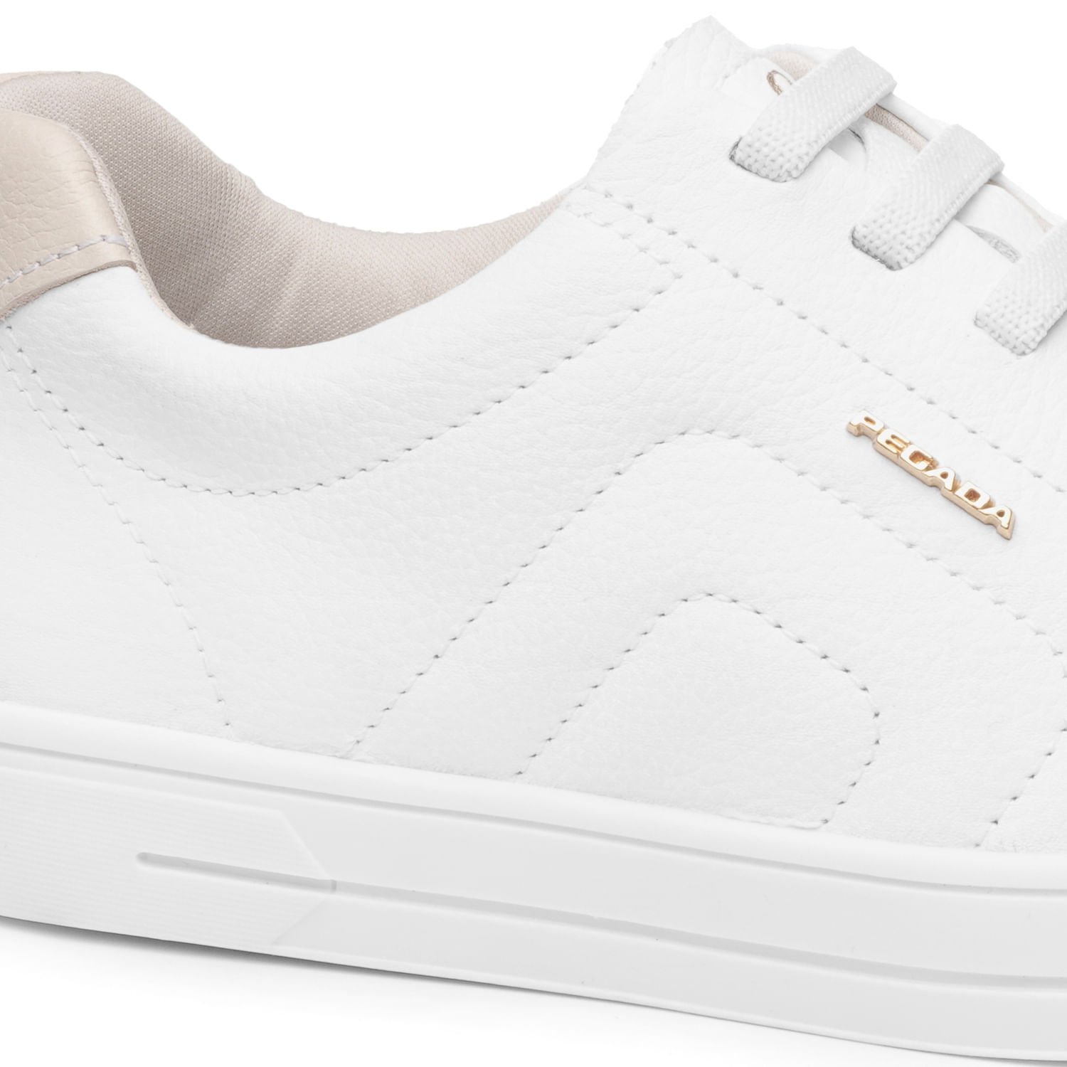 Tênis Pegada Feminino em Couro Branco 211152-01 Branco 2