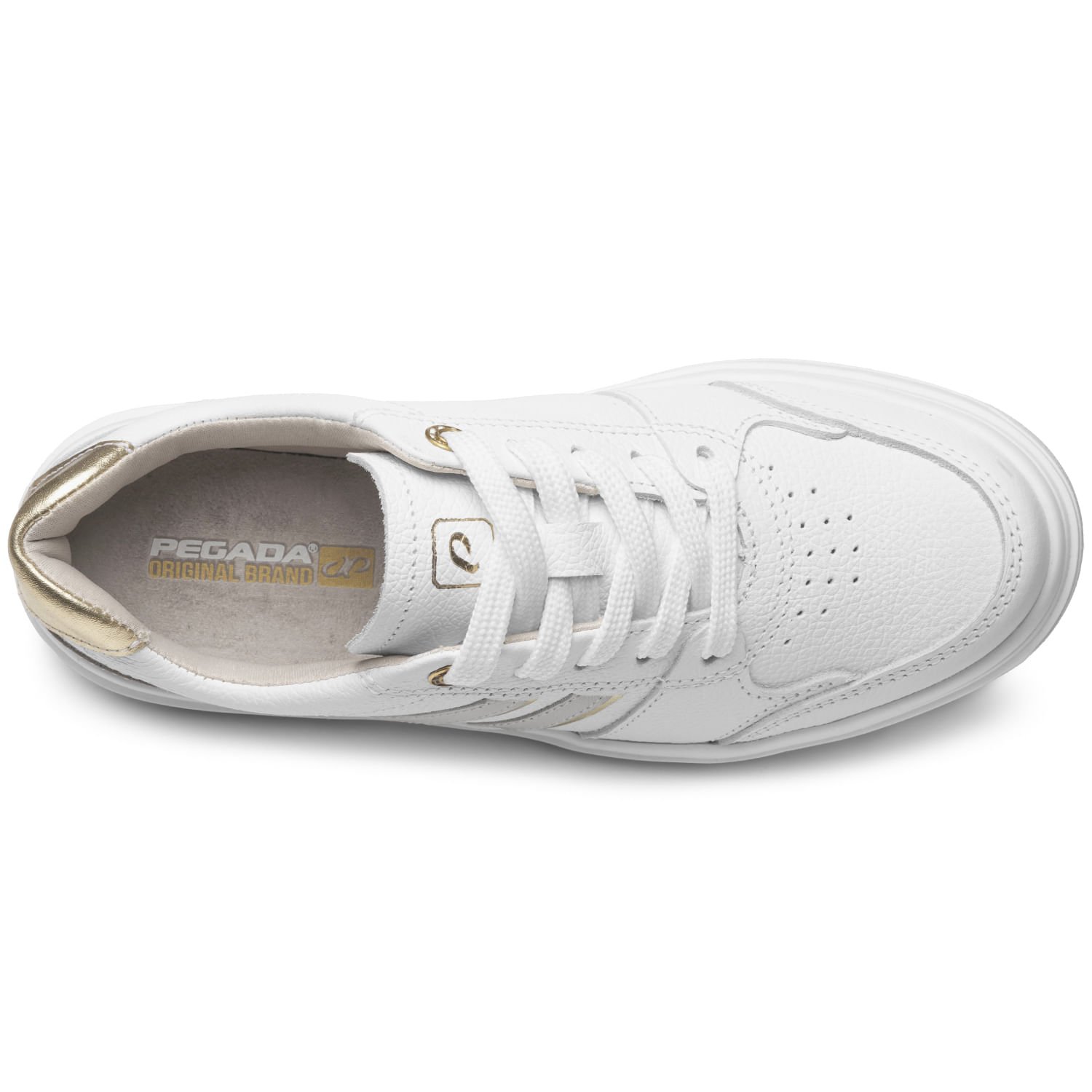 Tênis Pegada Feminino em Couro Branco 211302-01 Branco 6