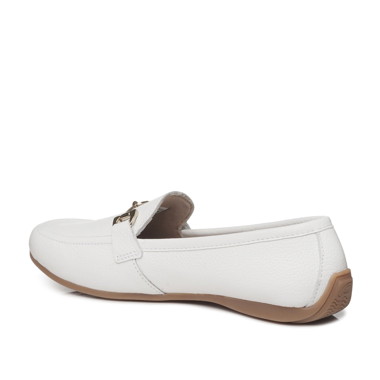 Sapato Mocassim Pegada Feminino em Couro Branco 229001-01 Branco 4