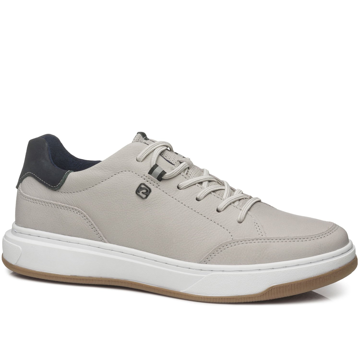 Tênis Casual Pegada Masculino em Couro Silver 111701-07 Cinza 1