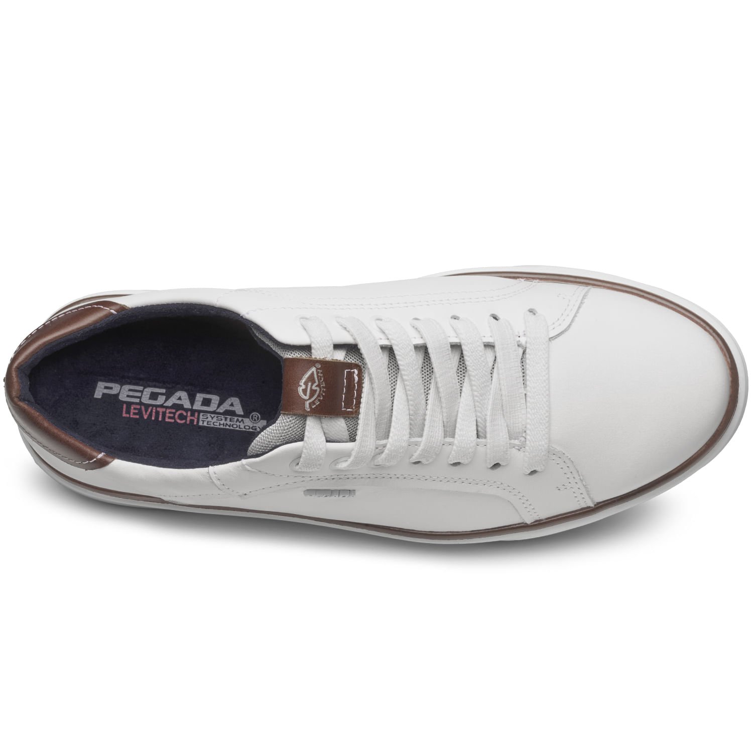 Tênis Casual Pegada Masculino em Couro Branco 110931-01 Branco 7