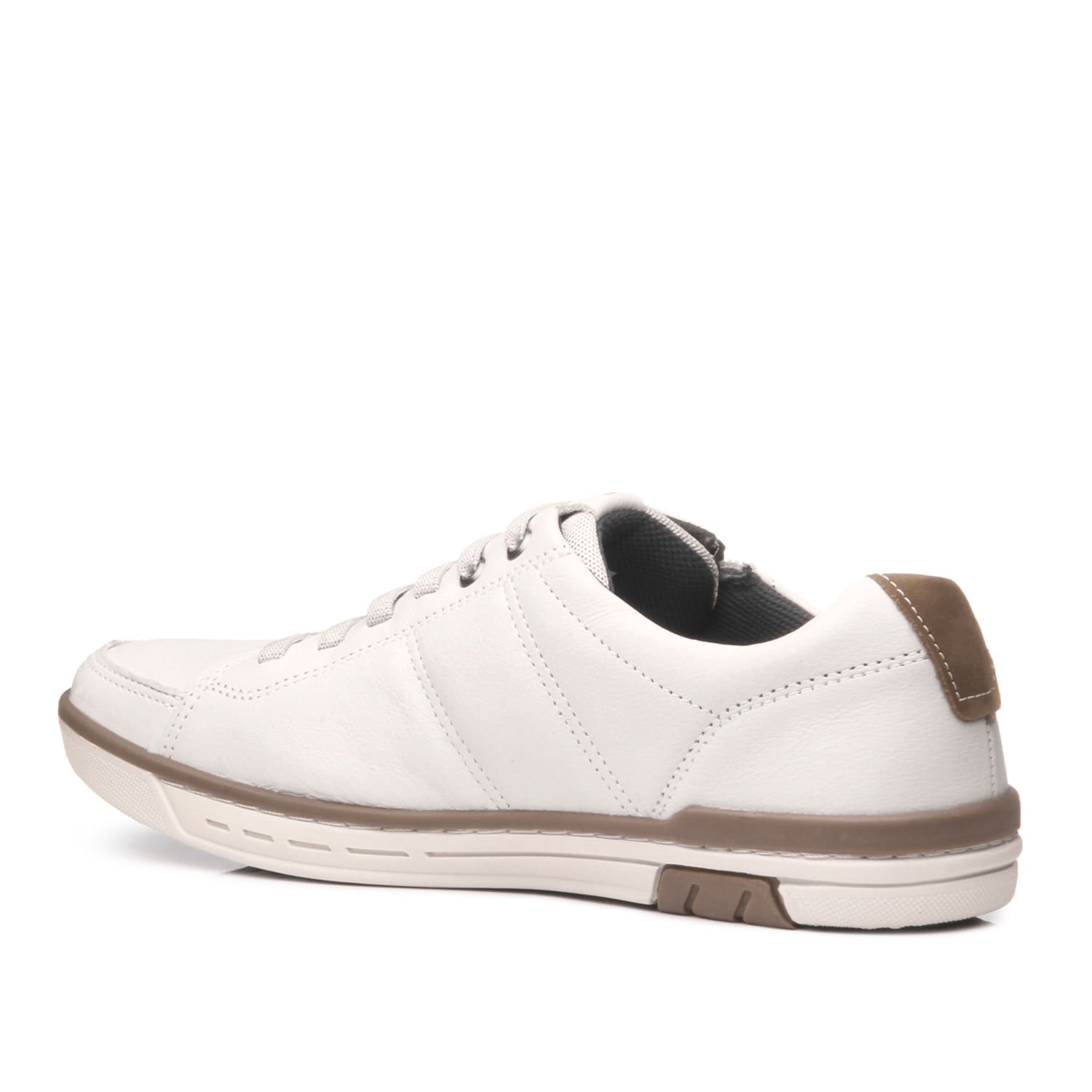 Sapatênis Pegada Masculino em Couro Milk 119313-05 Branco 4