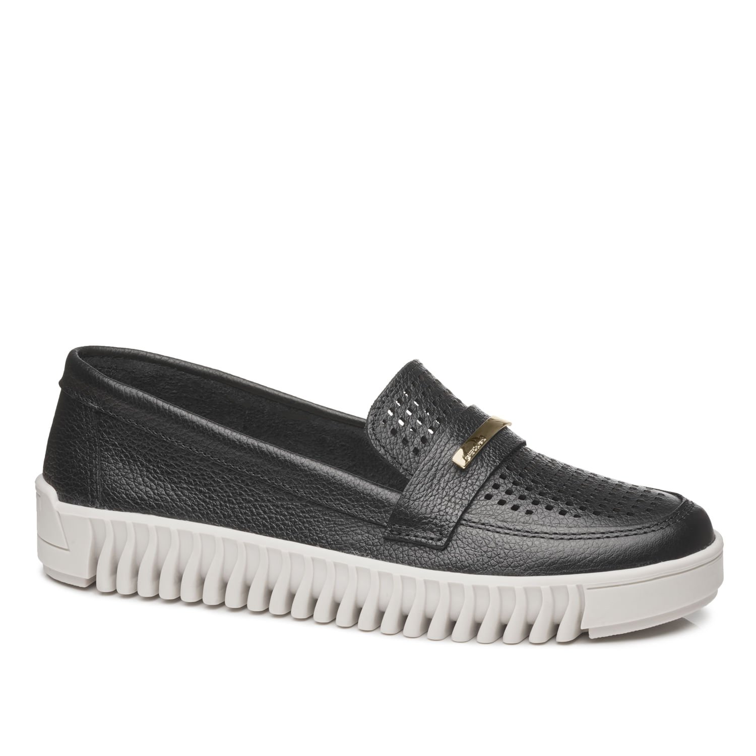 Tênis Pegada Feminino em Couro Preto 210516-07