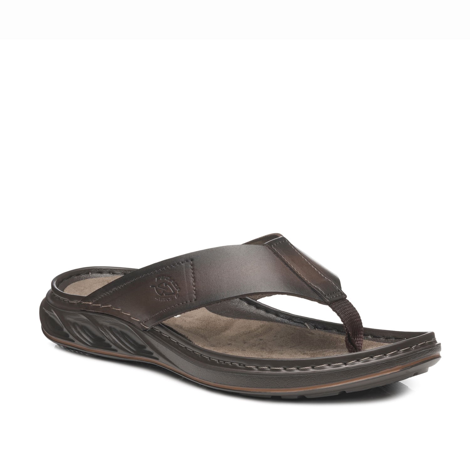 Chinelo Pegada Masculino em Couro Cravo 134103-03 Marrom 3