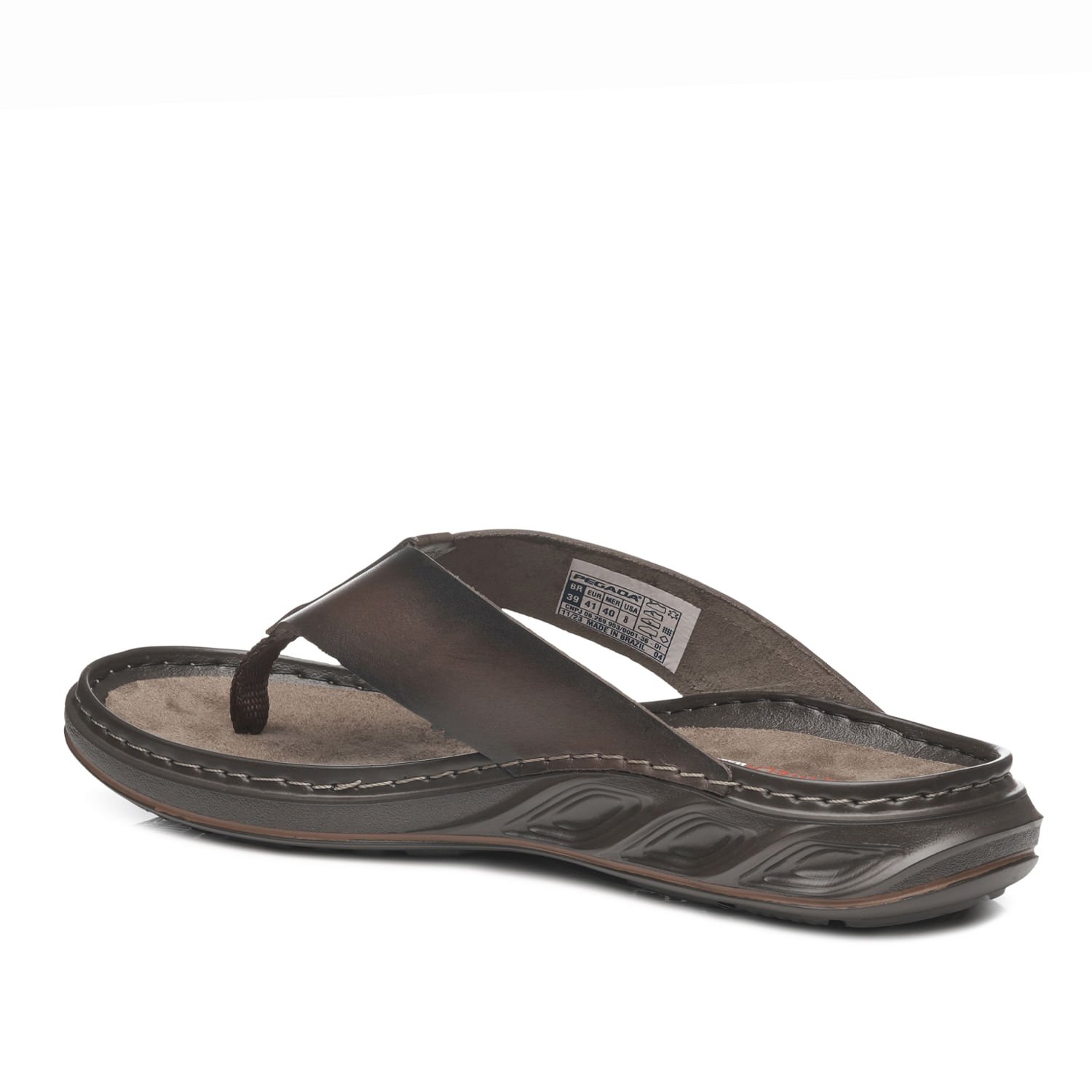 Chinelo Pegada Masculino em Couro Cravo 134103-03 Marrom 4