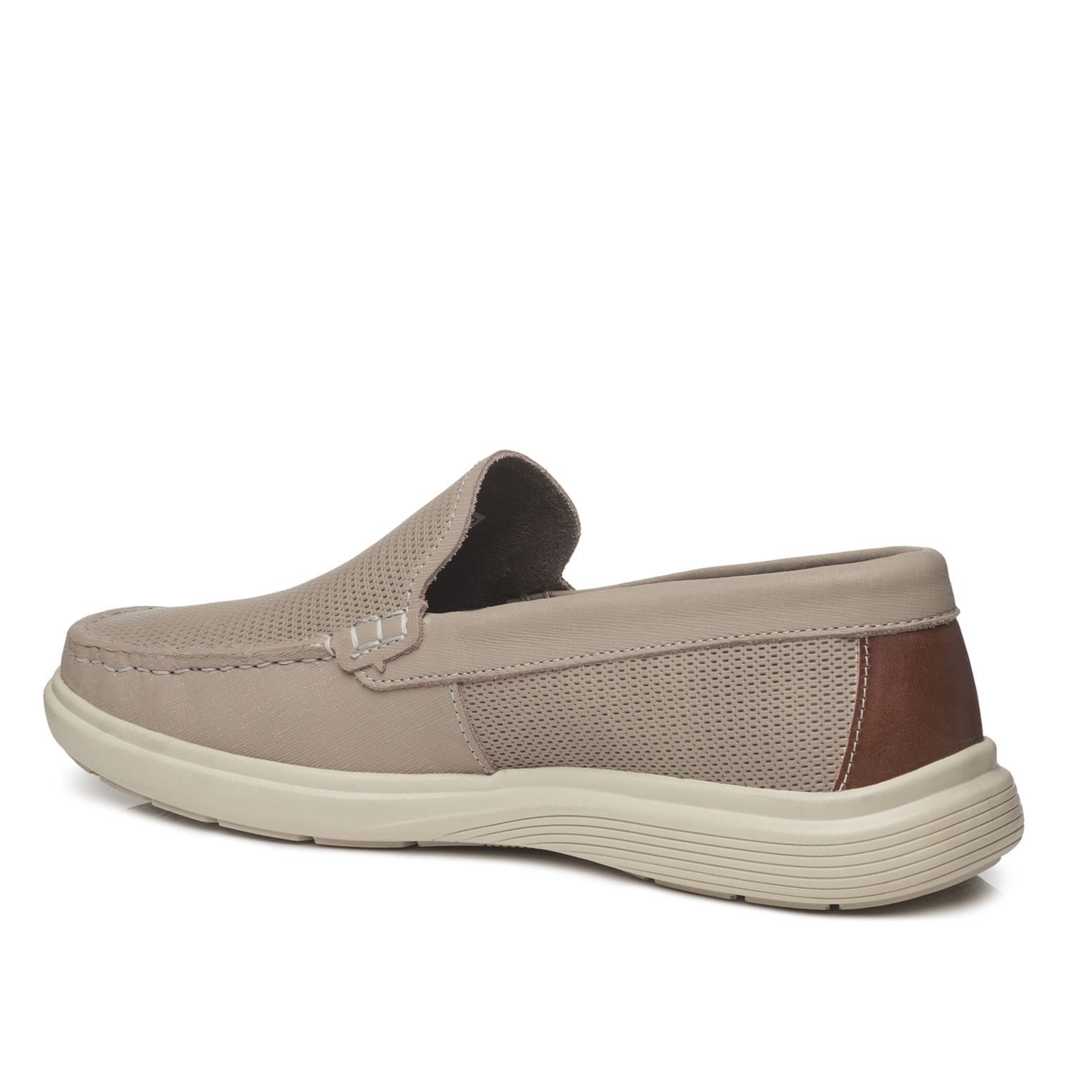 Mocassim Pegada Masculino em Couro Areia 142202-08 Bege 4
