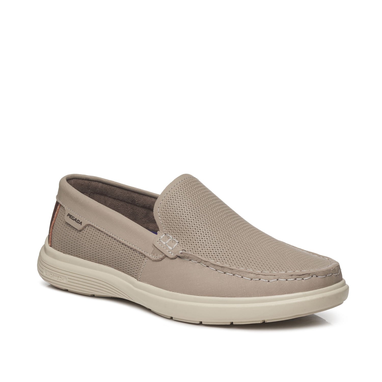 Mocassim Pegada Masculino em Couro Areia 142202-08 Bege 3