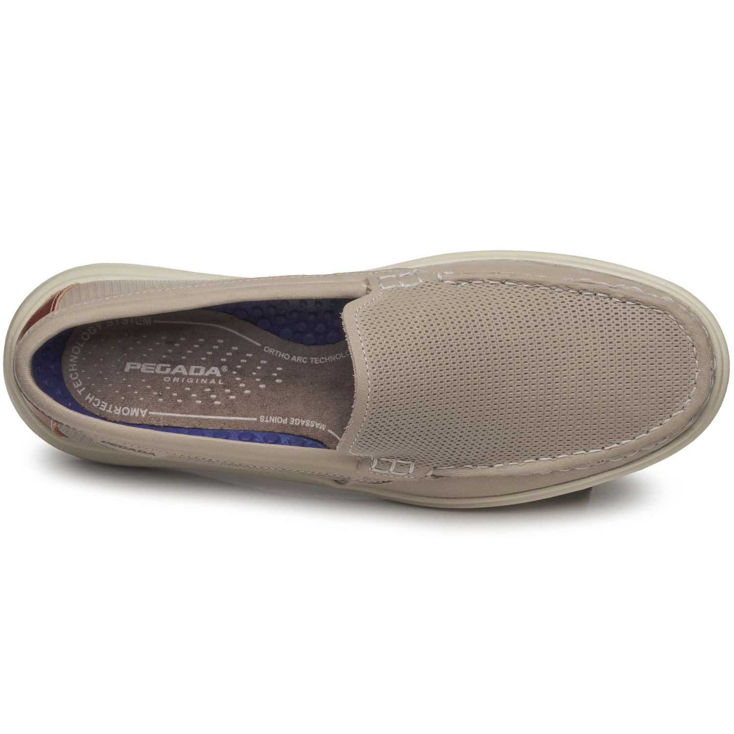 Mocassim Pegada Masculino em Couro Areia 142202-08 Bege 7