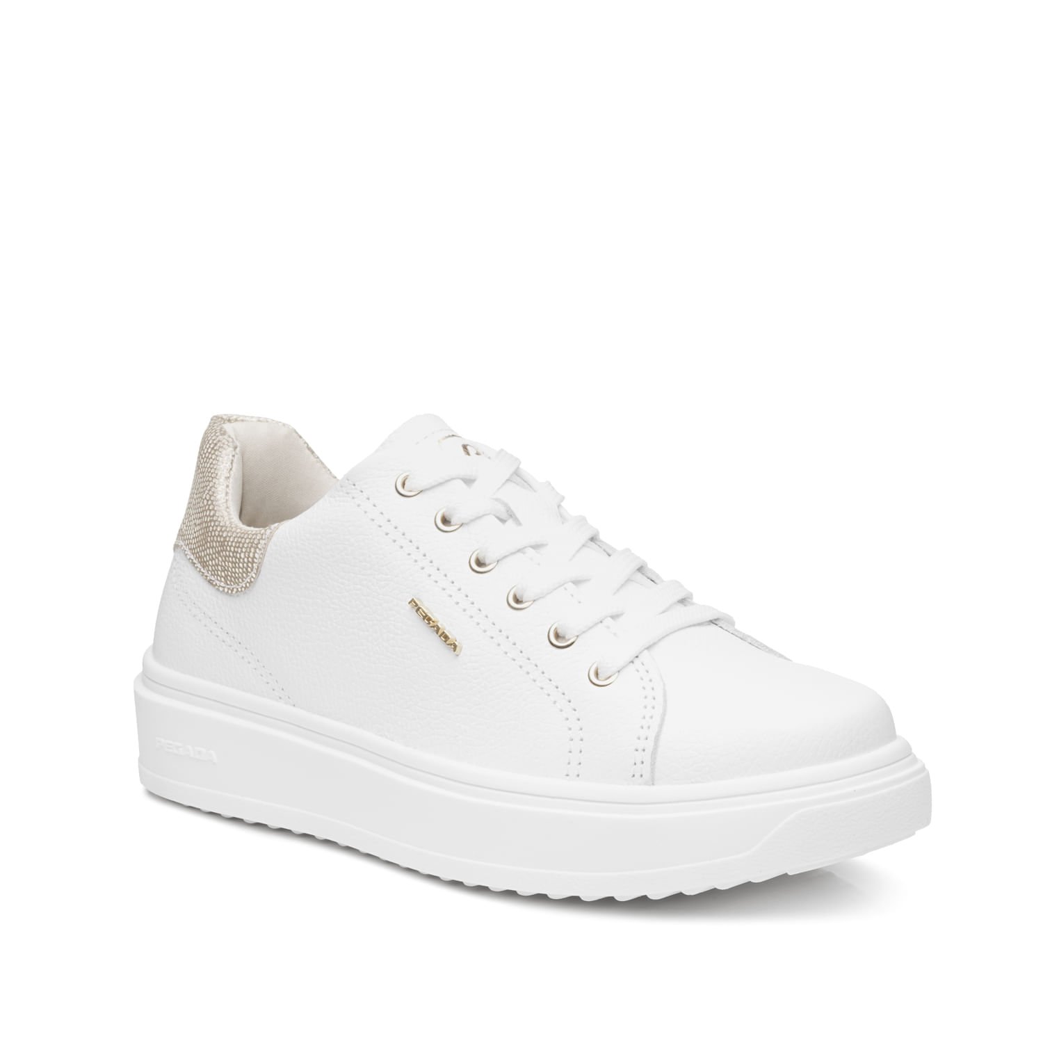 Tênis Pegada Feminino em Couro Branco 211303-01 Branco 2