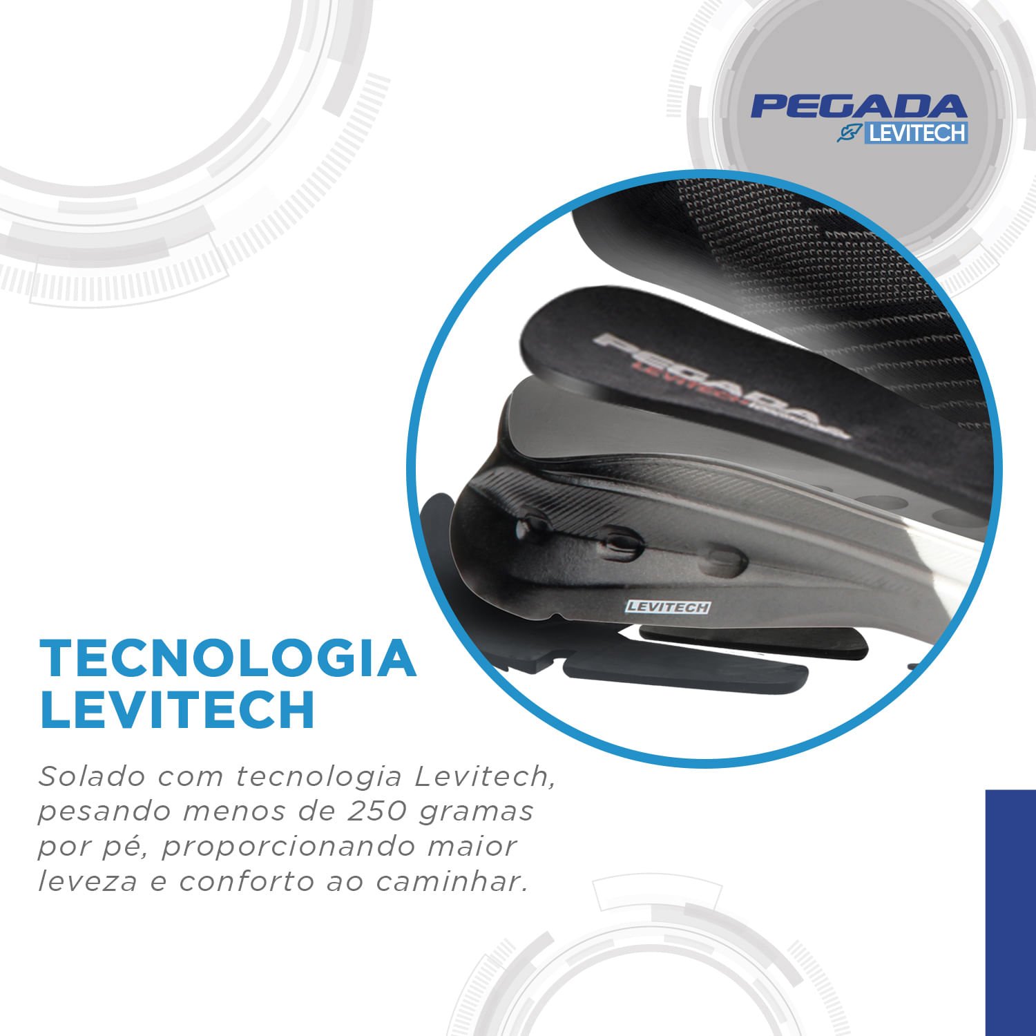 Tênis Esportivo Pegada Masculino em Tecido Grafite 190606-03 Cinza 4