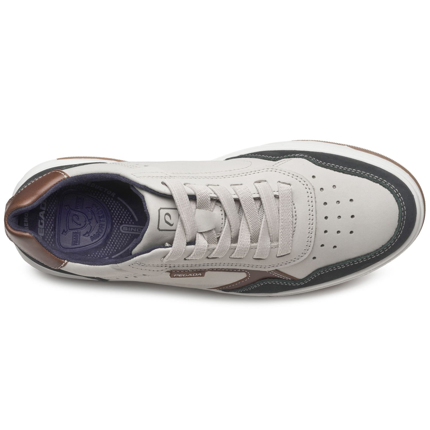 Tênis Casual Pegada Masculino em Couro Gelo 111704-06 Branco 7