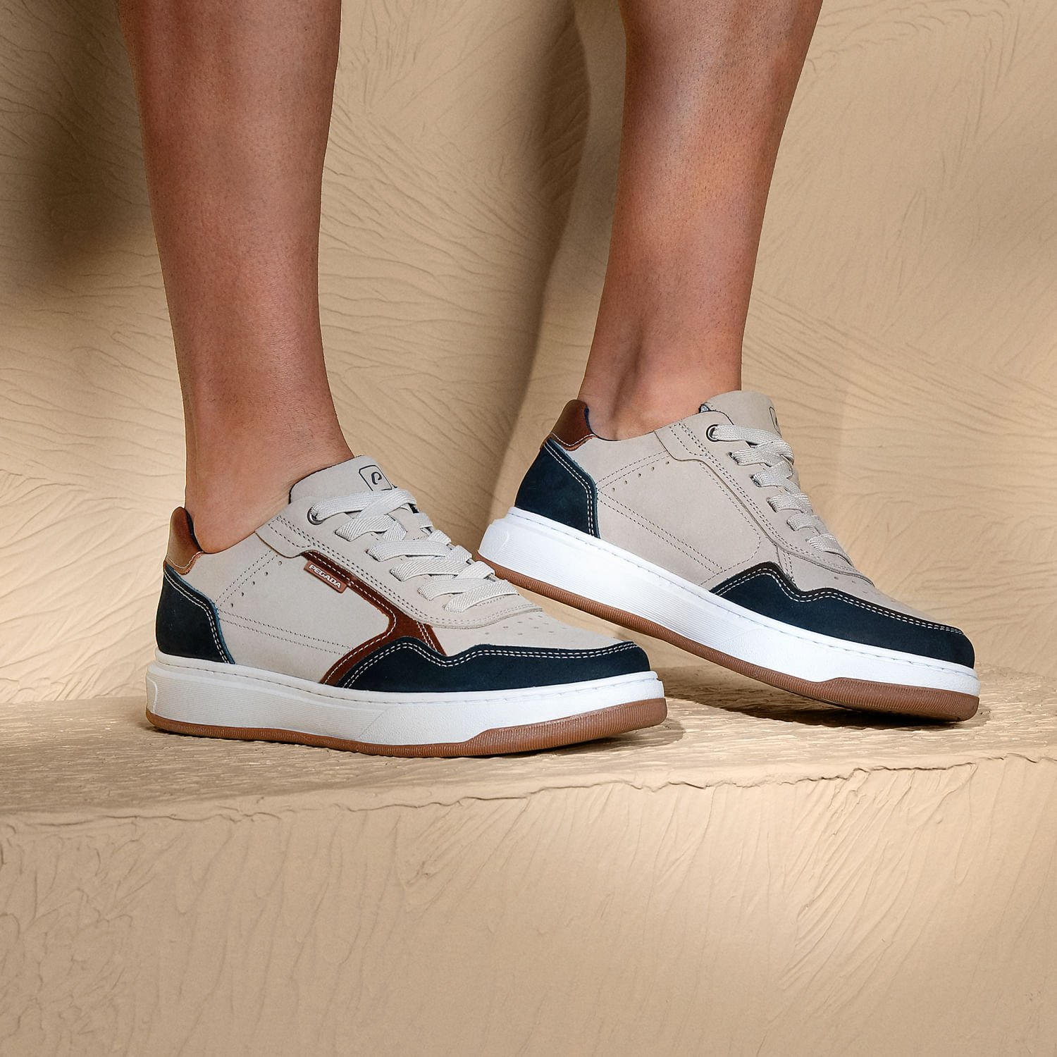 Tênis Casual Pegada Masculino em Couro Gelo 111704-06 Branco 2