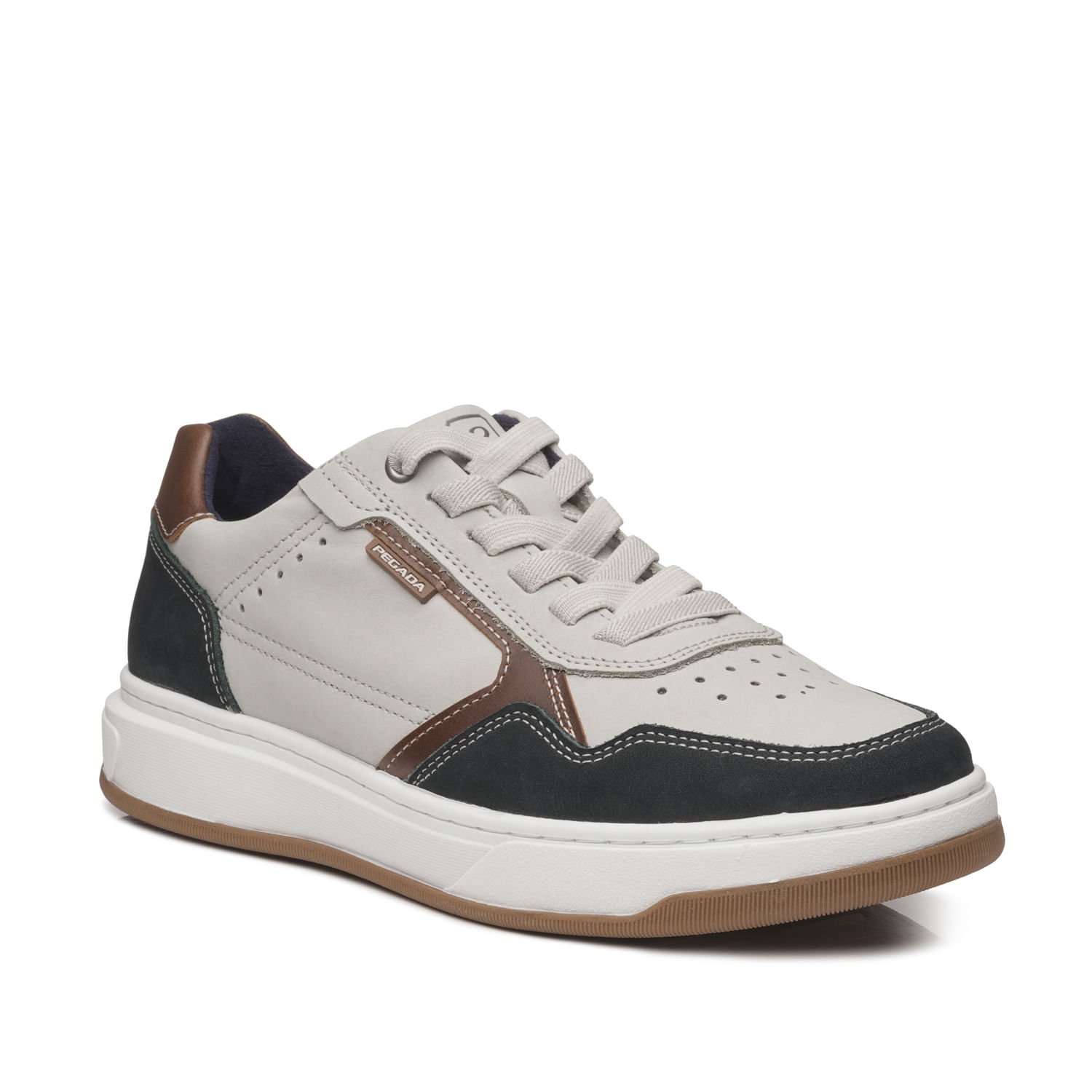 Tênis Casual Pegada Masculino em Couro Gelo 111704-06 Branco 3