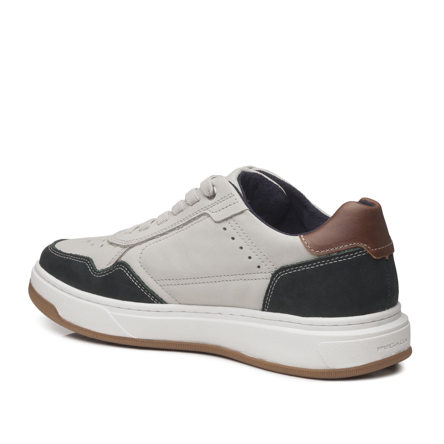 Tênis Casual Pegada Masculino em Couro Gelo 111704-06 Branco 4