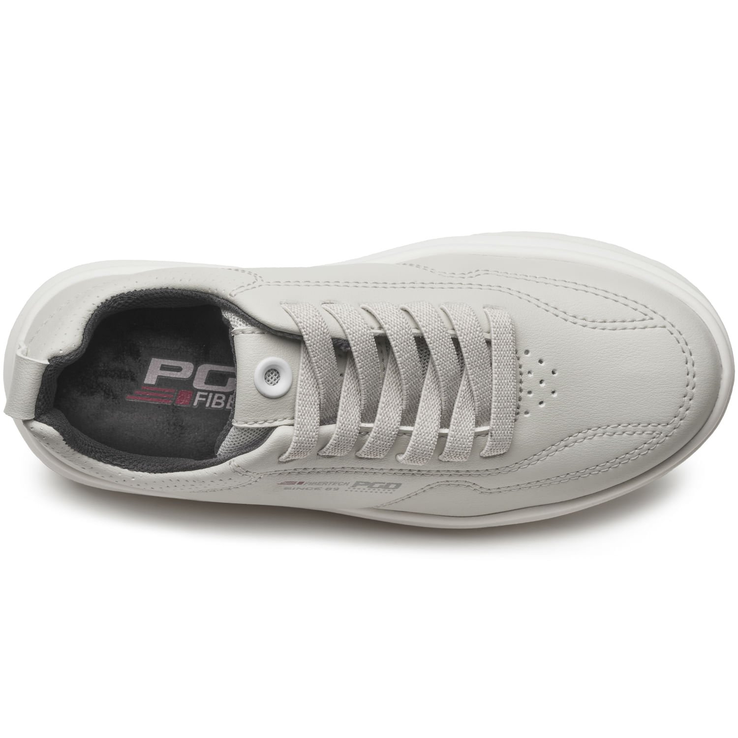 Tênis Casual Pegada Infantil em Microfibra White 372101-02 Bege 5