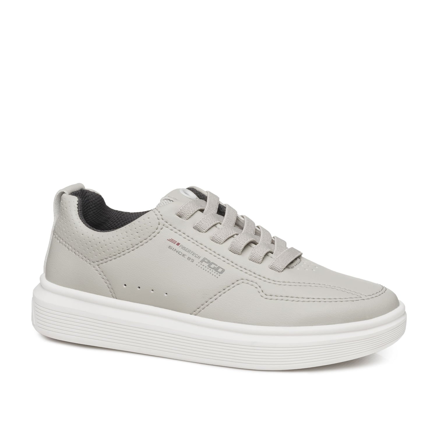 Tênis Casual Pegada Infantil em Microfibra White 372101-02 Bege 1
