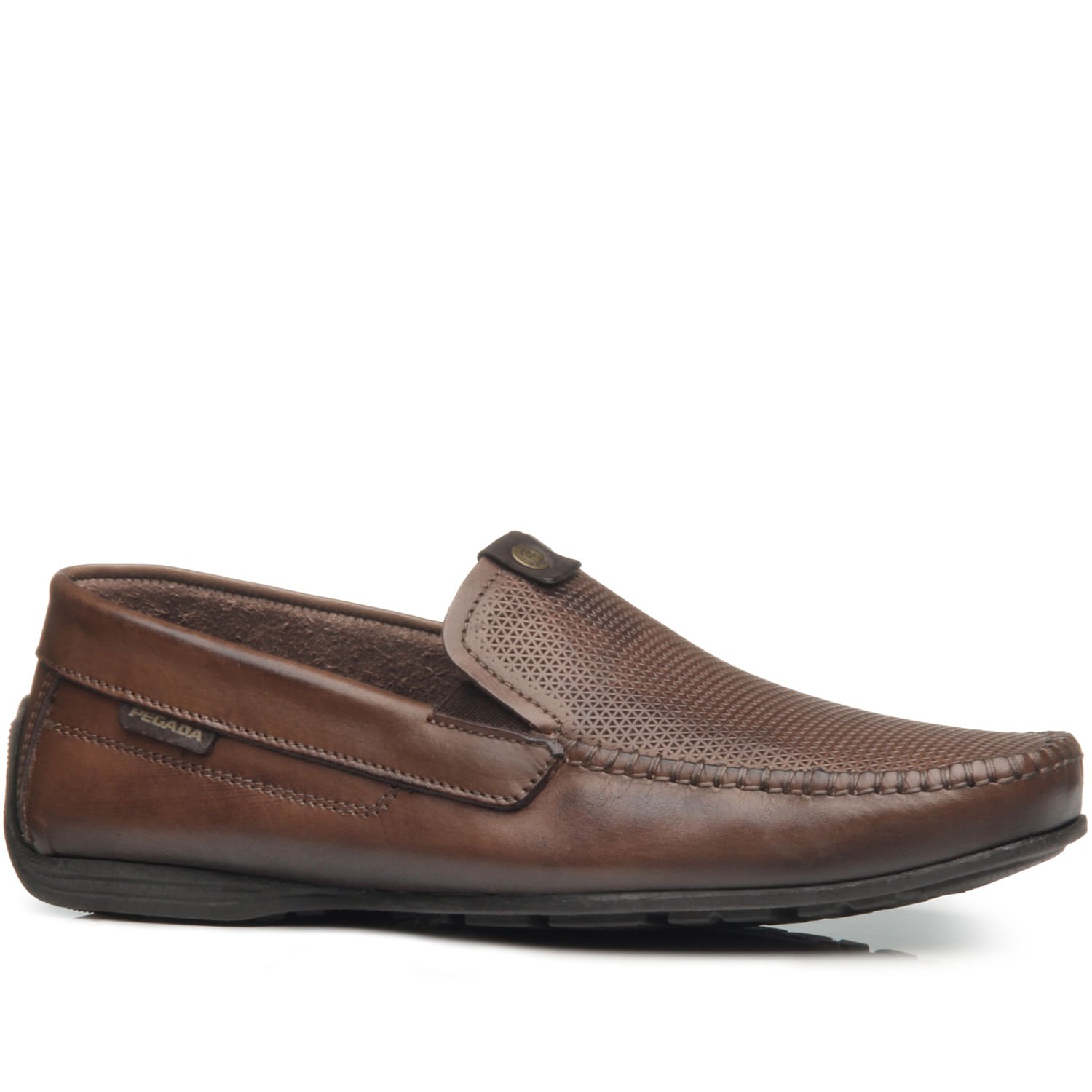 Mocassim Pegada Masculino em Couro Pinhão 140741-01 Marrom 1