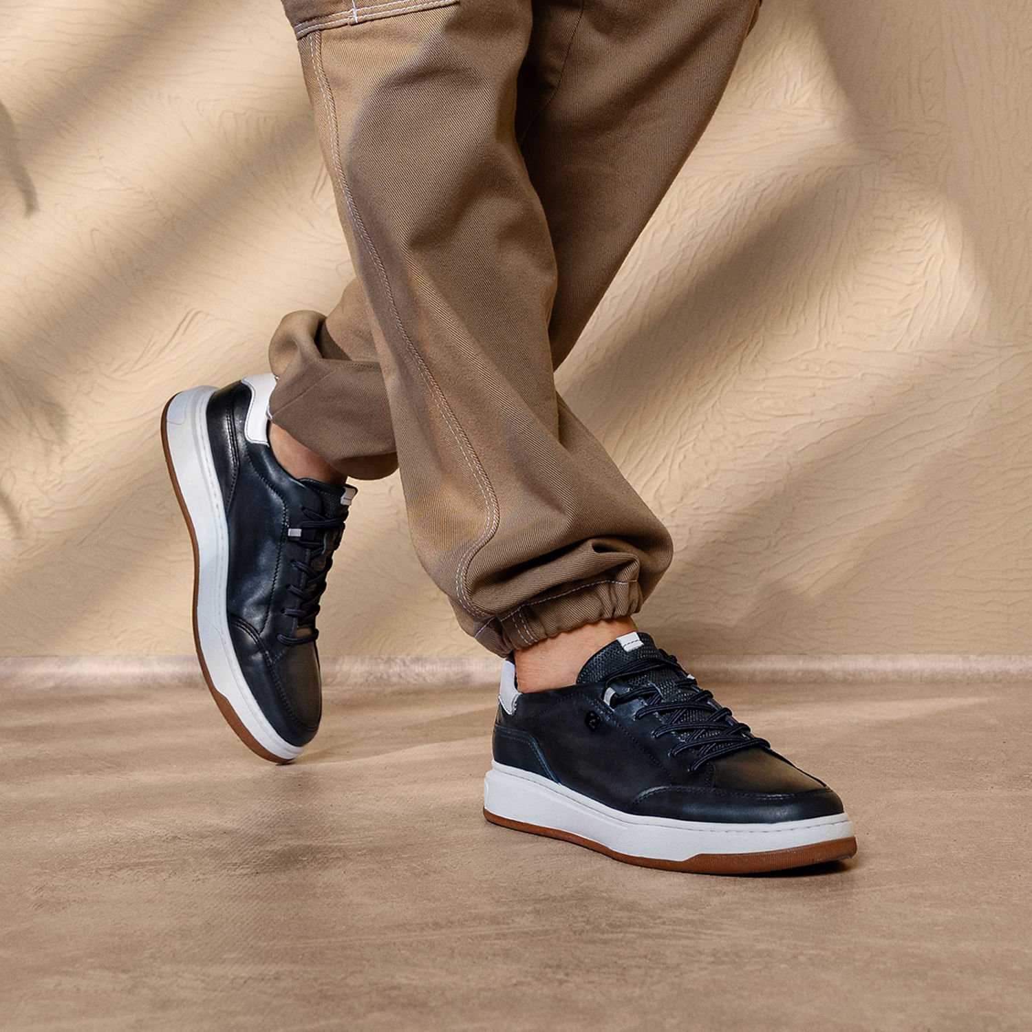 Tênis Casual Pegada Masculino em Couro Blue 111701-03 Azul 2