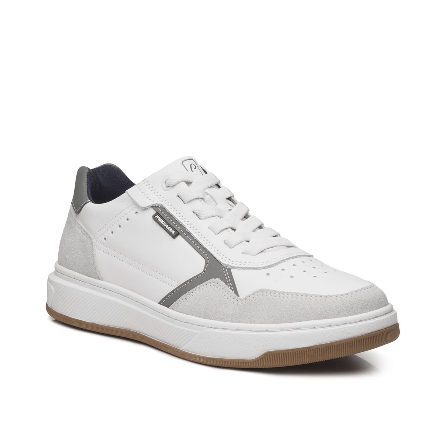Tênis Casual Pegada Masculino em Couro Branco 111704-02 Branco 3