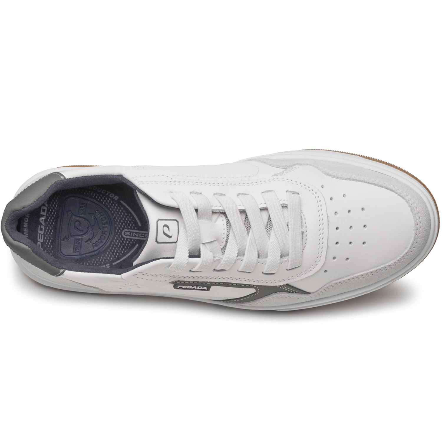 Tênis Casual Pegada Masculino em Couro Branco 111704-02 Branco 7