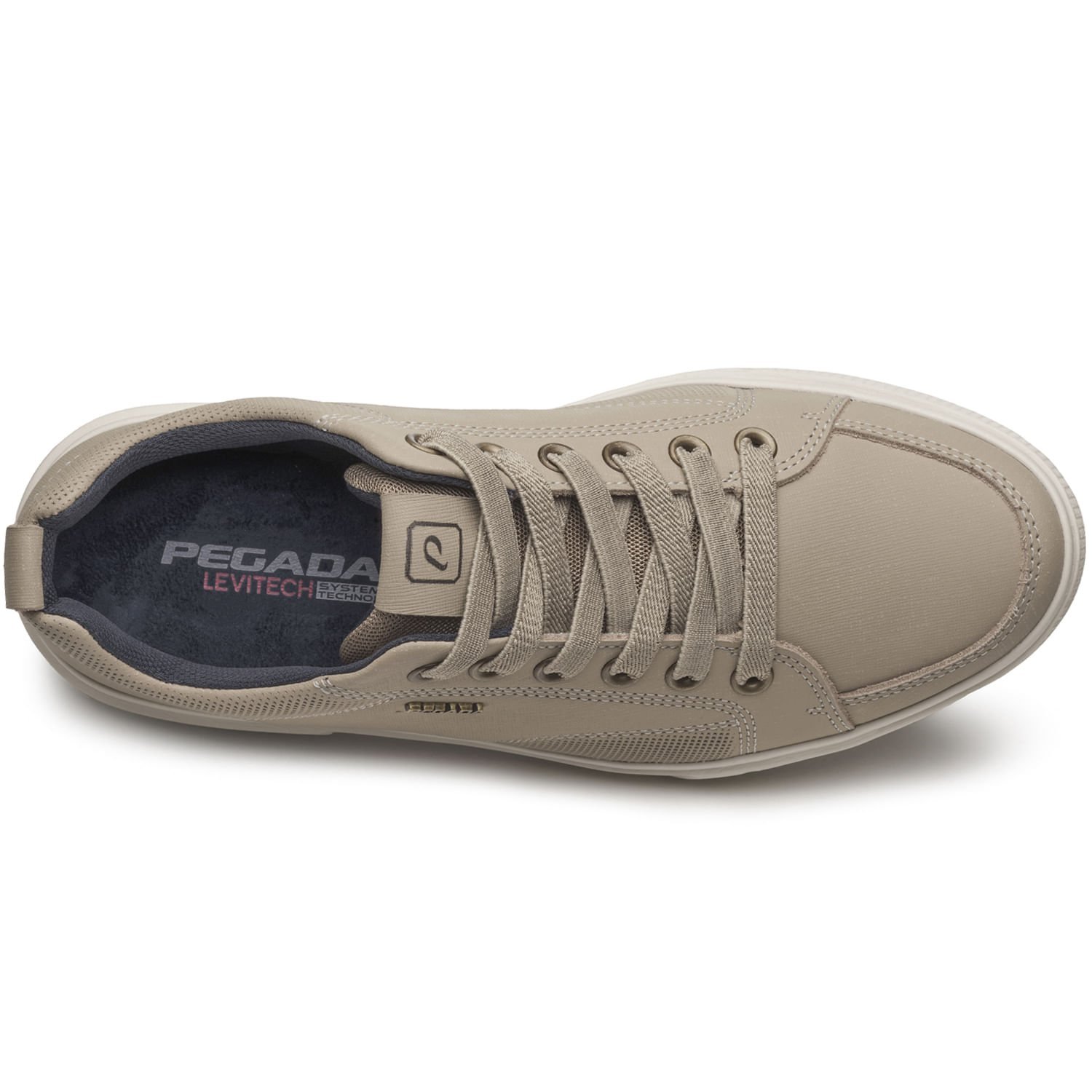 Tênis Casual Pegada Masculino em Couro Areia 111902-08 Bege 7