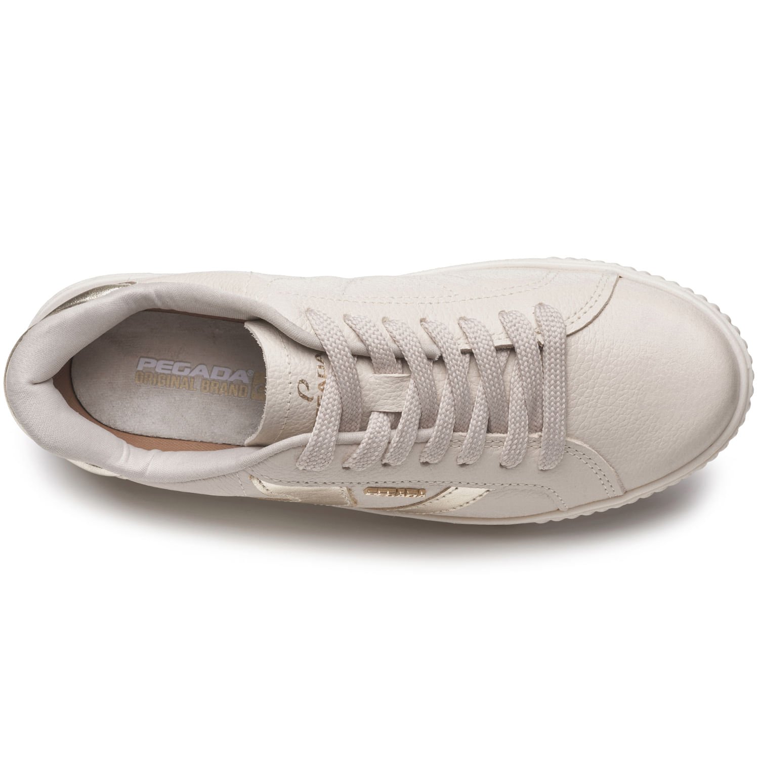 Tênis Pegada Feminino em Couro Off White 219021-03 Branco 5