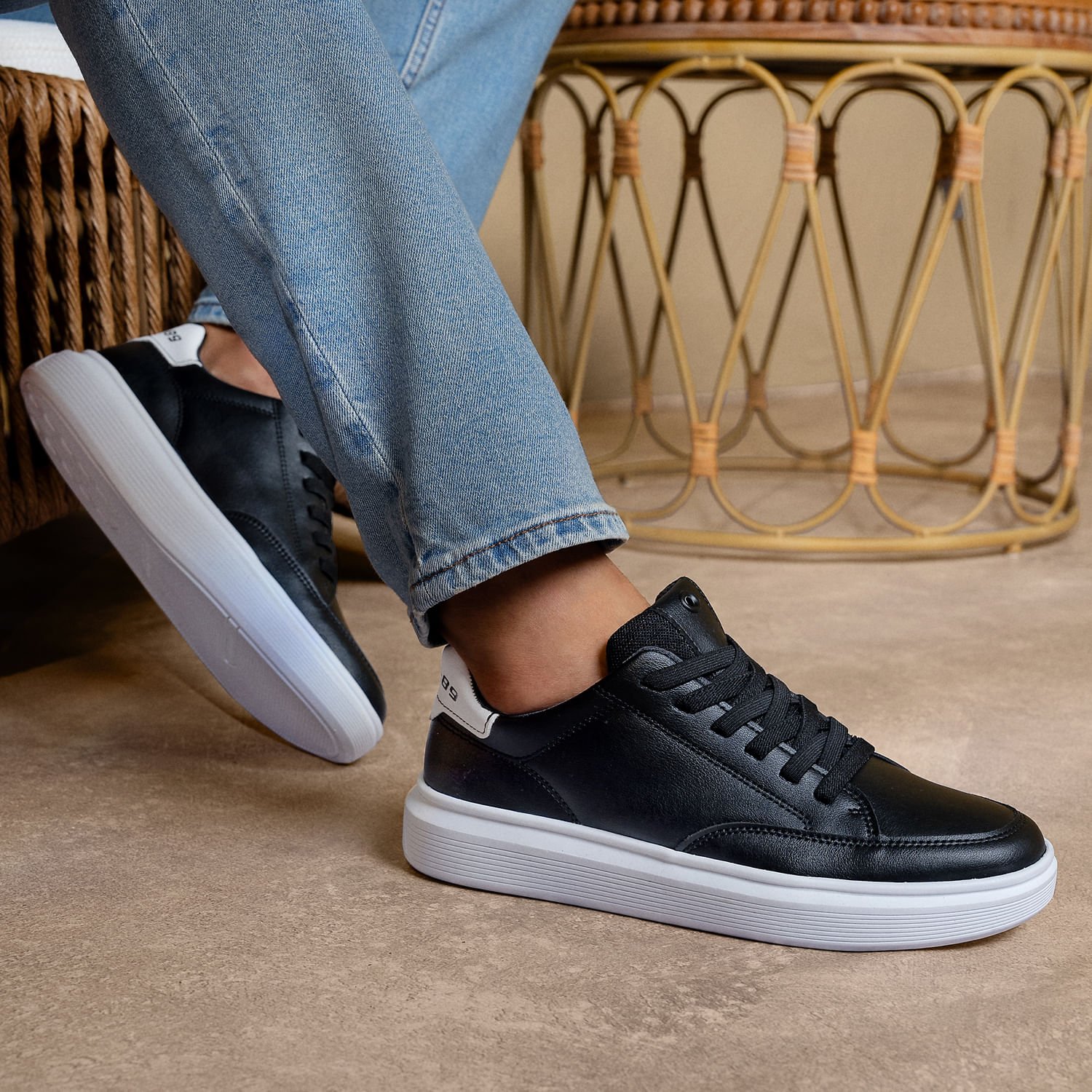 Tênis Casual Pegada Masculino em Microfibra Preto 172103-04 Preto 2