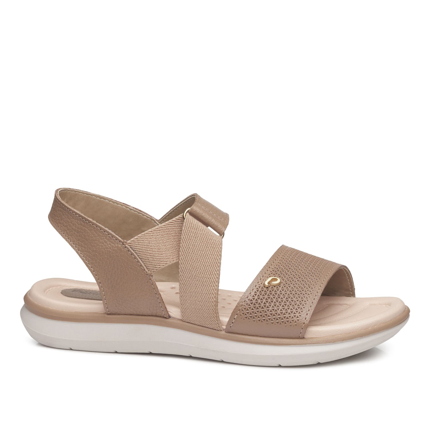 Sandália Pegada Feminina em Couro Castor 232835-01 Bege 1
