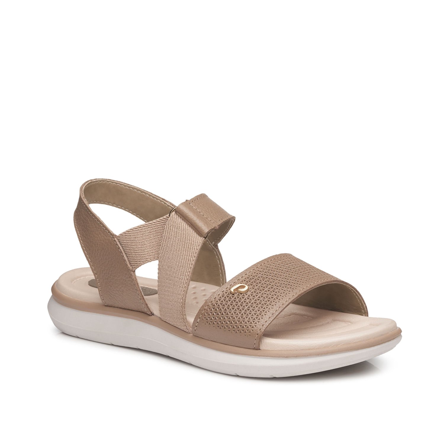 Sandália Pegada Feminina em Couro Castor 232835-01 Bege 2