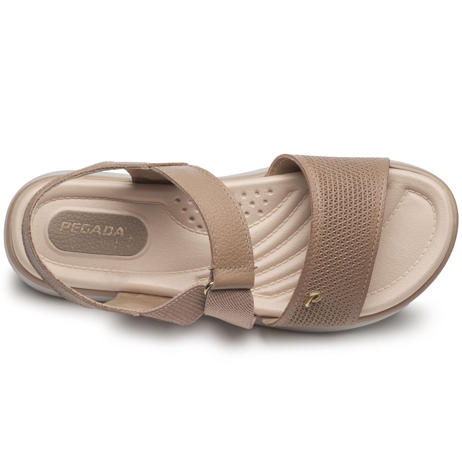 Sandália Pegada Feminina em Couro Castor 232835-01 Bege 6