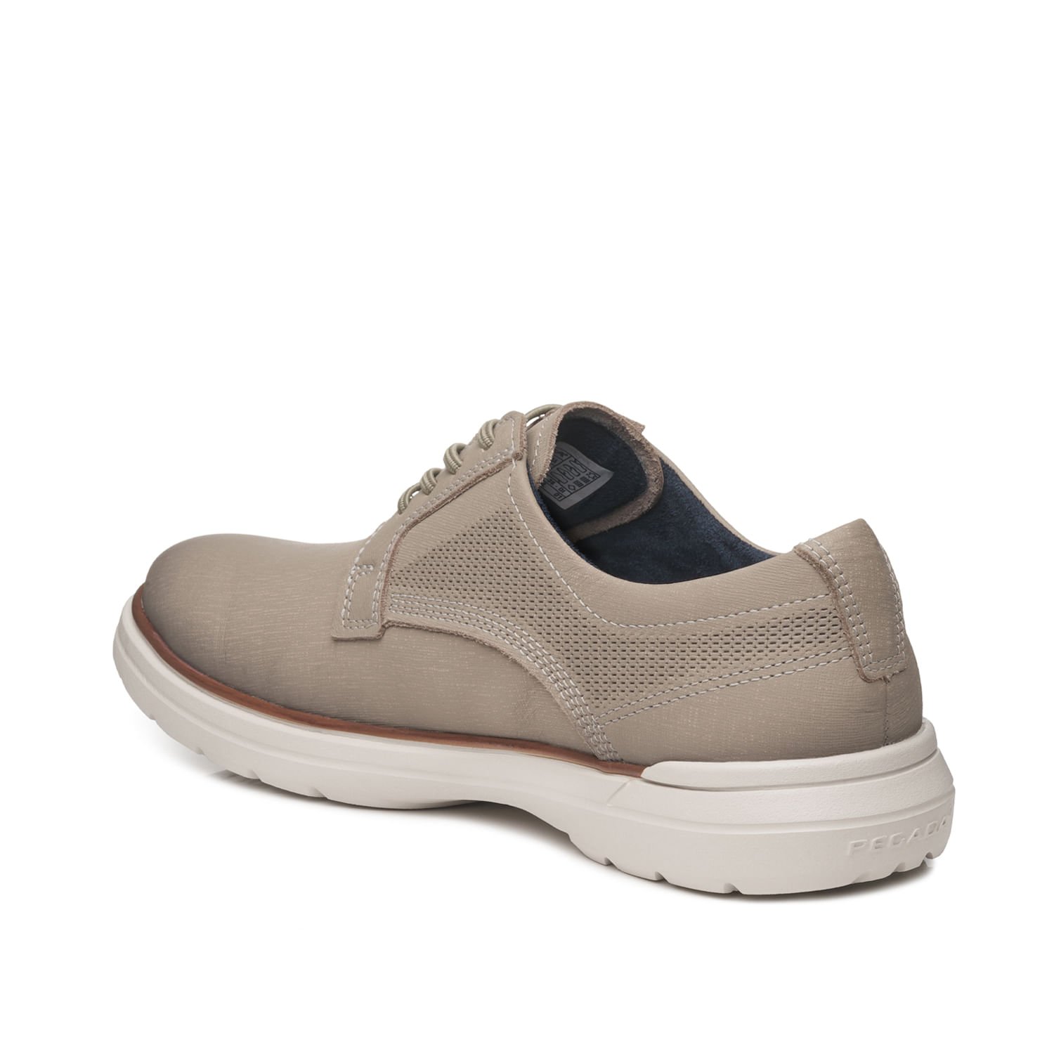 Sapato Casual Pegada Masculino em Couro Areia 126603-06 Bege 4