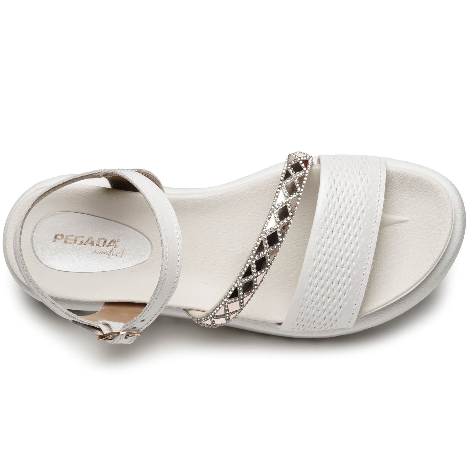 Sandália Papete Pegada Feminina em Couro Branco 234406-04 Branco 6