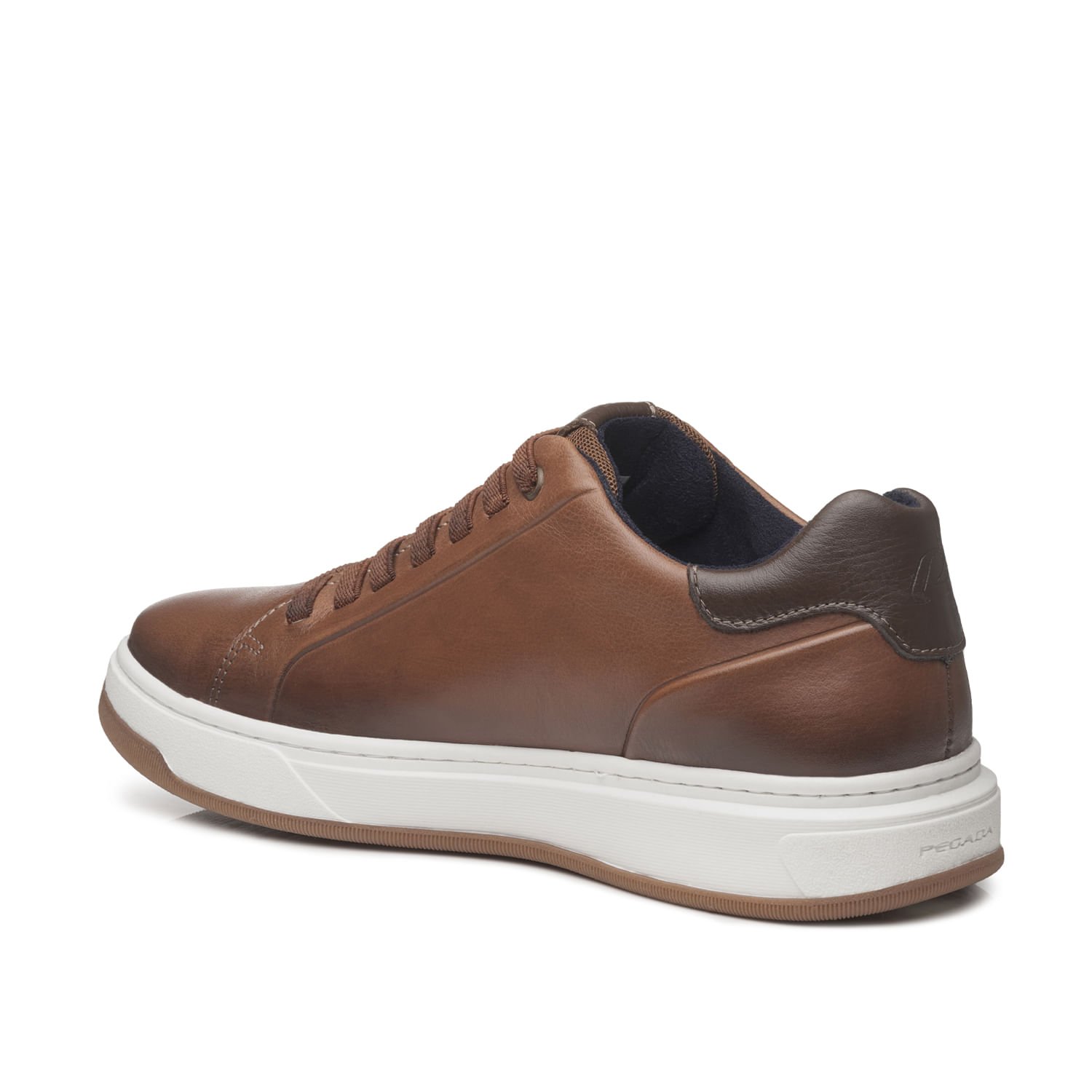 Tênis Casual Pegada Masculino em Couro Pinhão 111702-05 Marrom 4