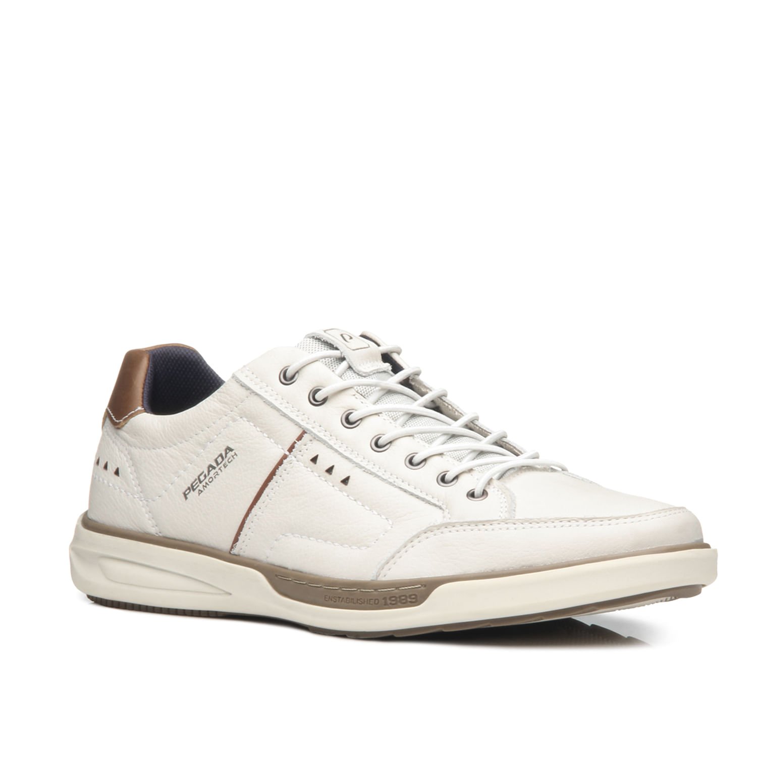 Sapatênis Pegada Masculino em Couro Milk 111102-04 Branco 2