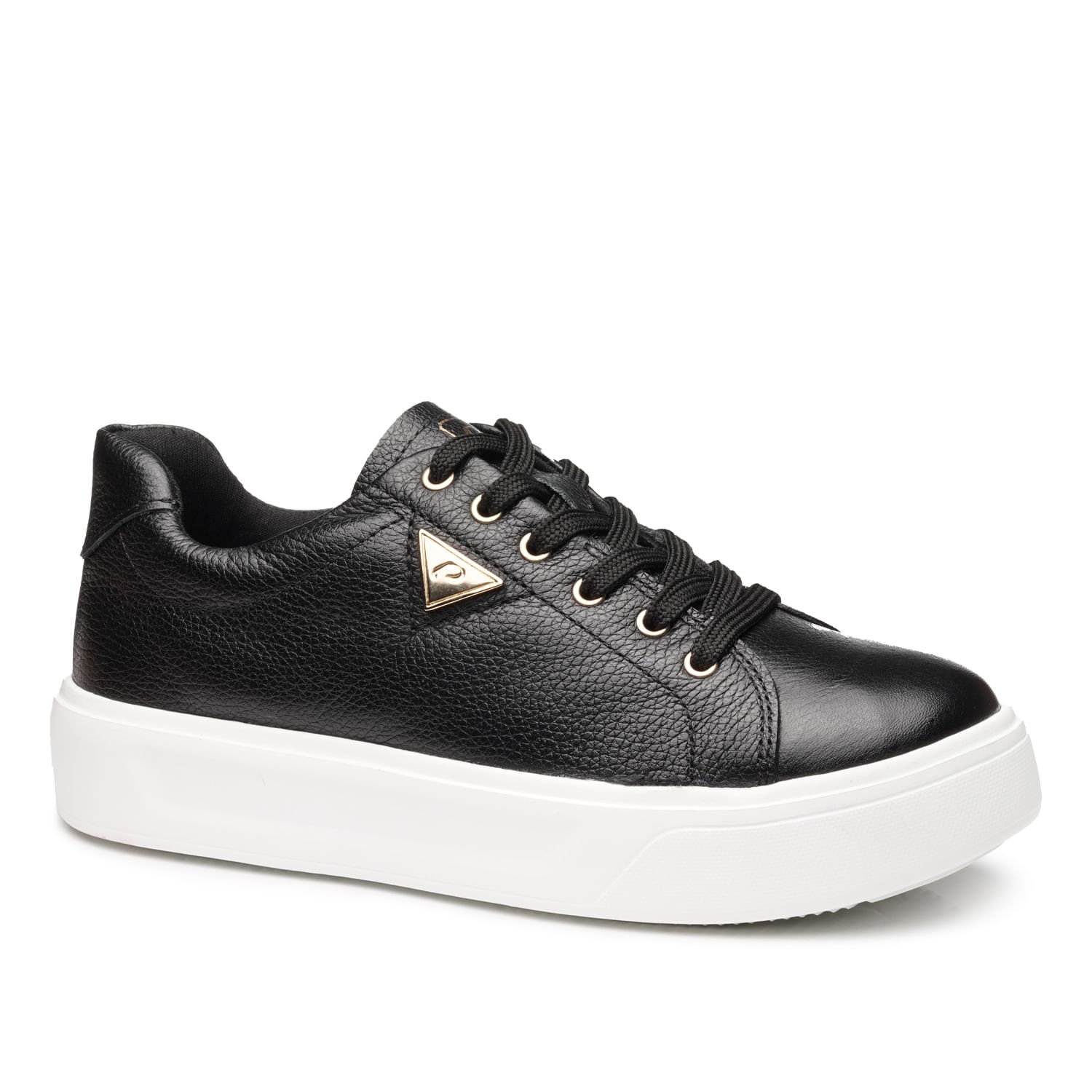 Tênis Pegada Feminino em Couro Preto 211209-04