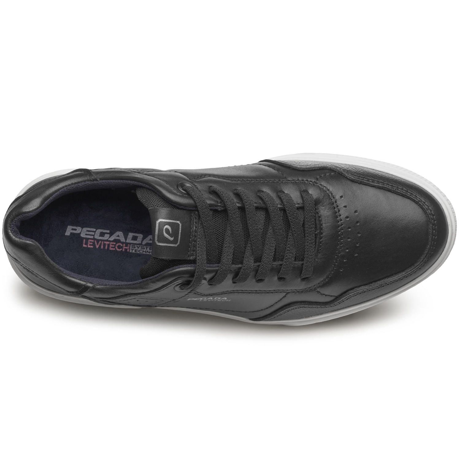 Tênis Casual Pegada Masculino em Couro Preto 111903-06 Preto 7