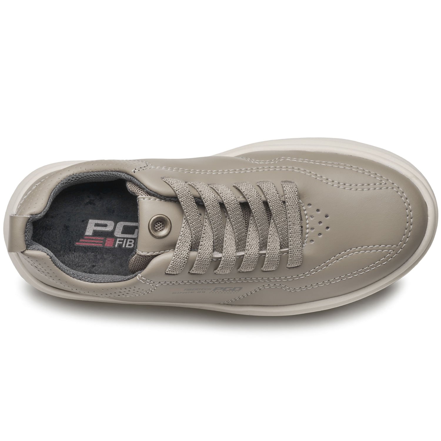 Tênis Casual Pegada Infantil em Microfibra Areia 372101-05 Bege 6