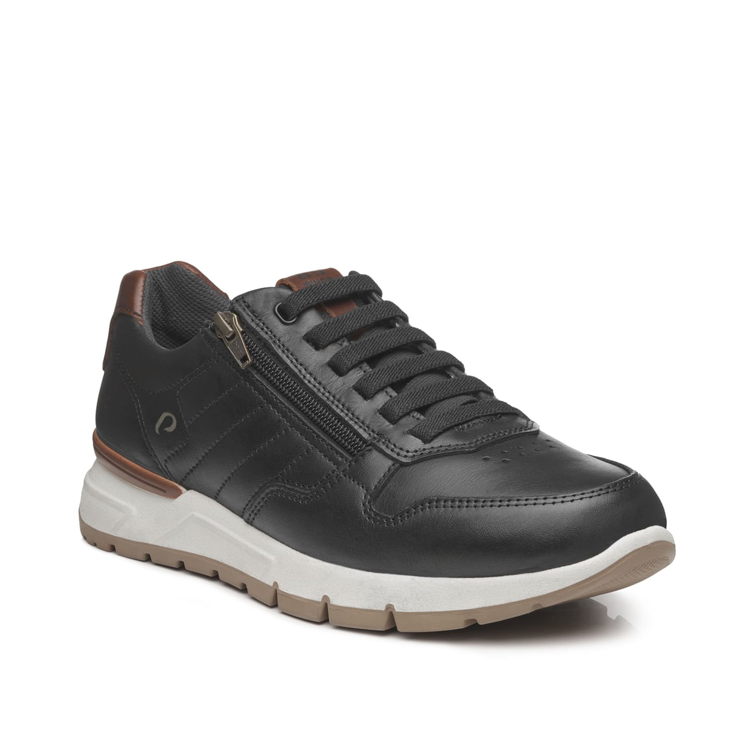 Tênis Casual Pegada Masculino em Couro Preto 111603-04 Preto 2