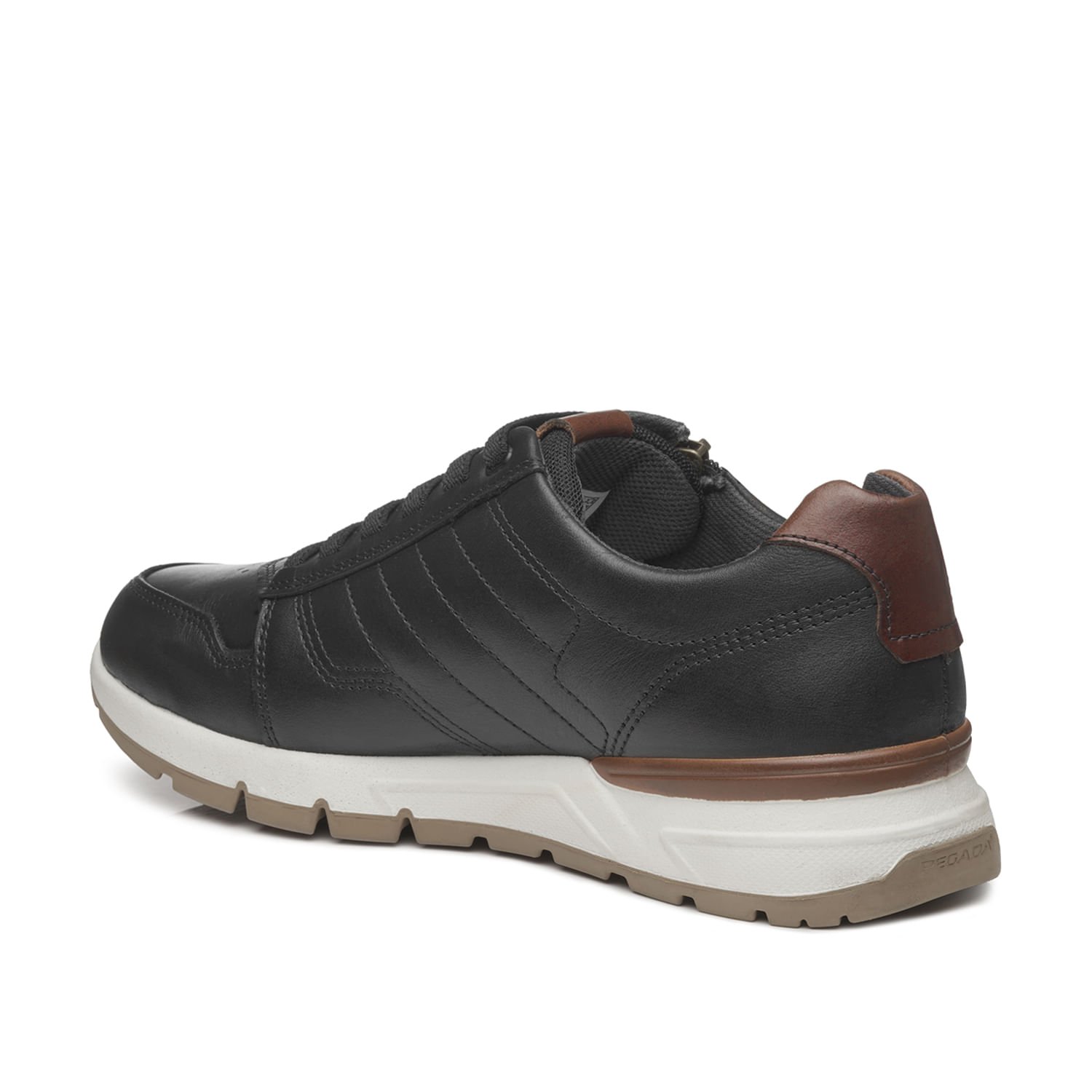 Tênis Casual Pegada Masculino em Couro Preto 111603-04 Preto 3