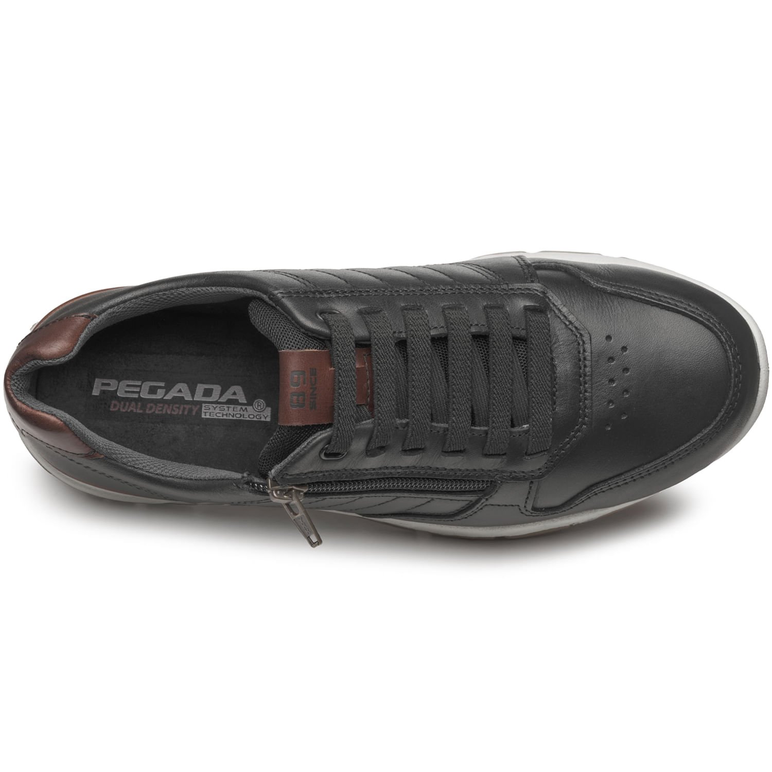 Tênis Casual Pegada Masculino em Couro Preto 111603-04 Preto 6