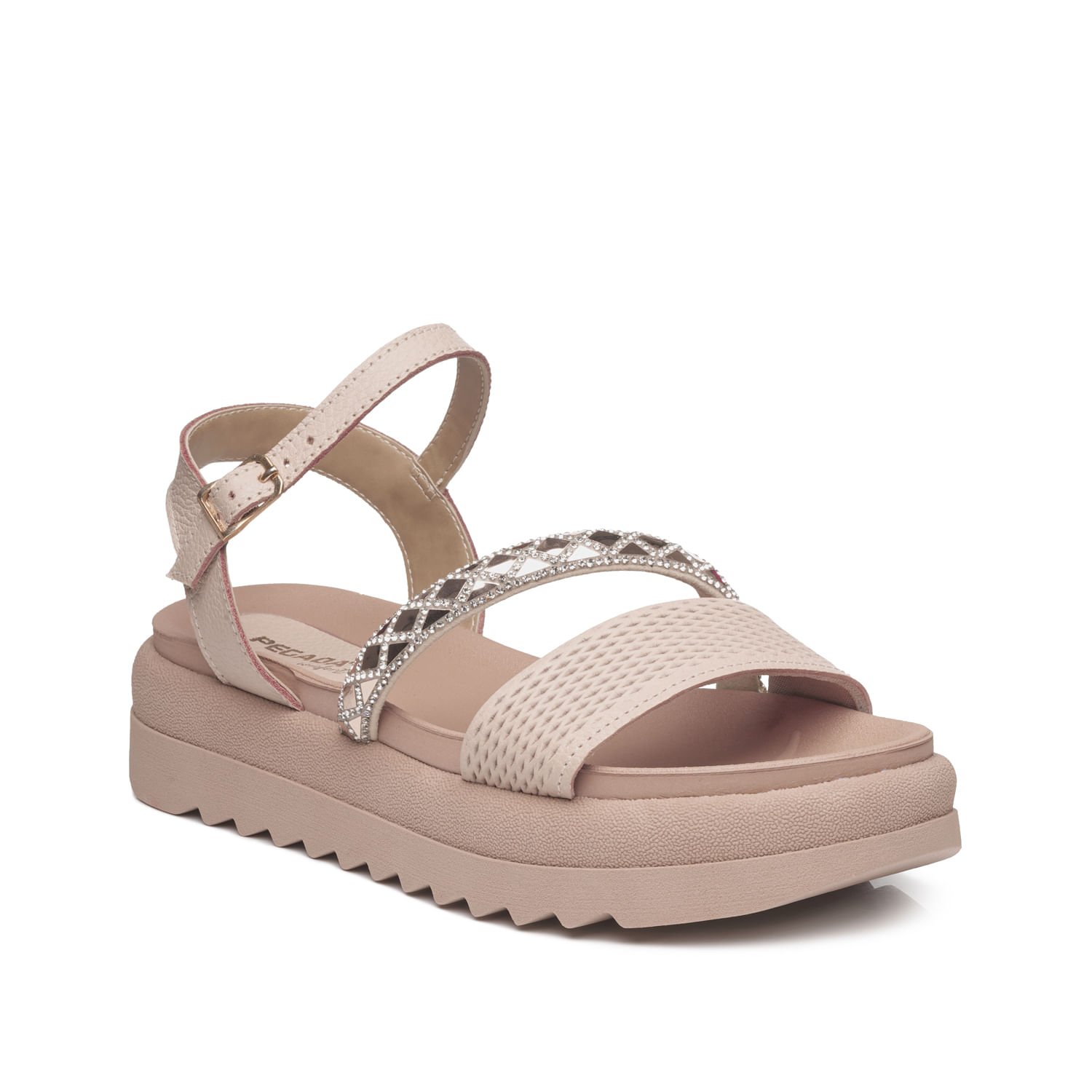 Sandália Pegada Feminina em Couro Blush 234406-02 Bege 2