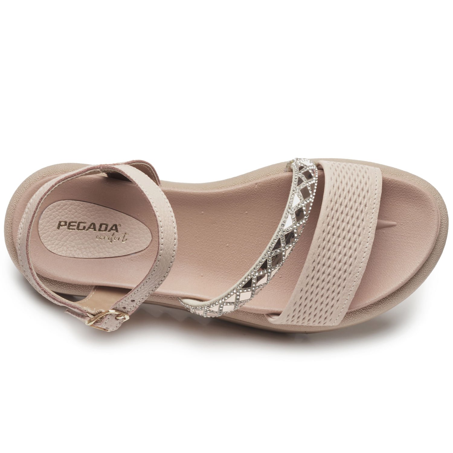 Sandália Pegada Feminina em Couro Blush 234406-02 Bege 5