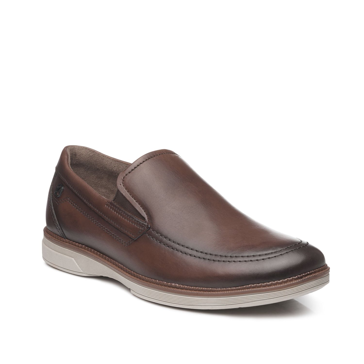 Sapato Casual Pegada Masculino em Couro Pinhão 126703-03 Marrom 2