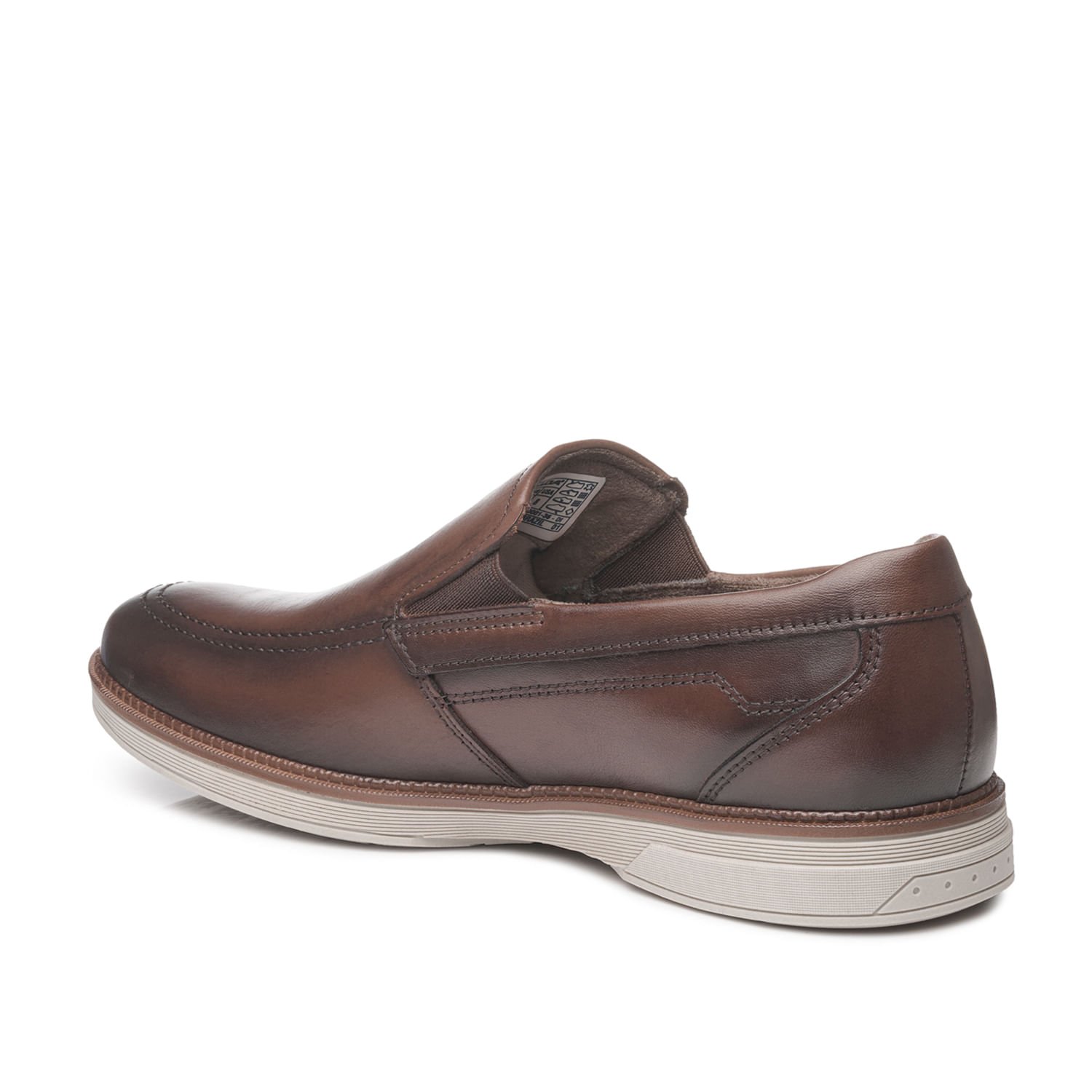 Sapato Casual Pegada Masculino em Couro Pinhão 126703-03 Marrom 3