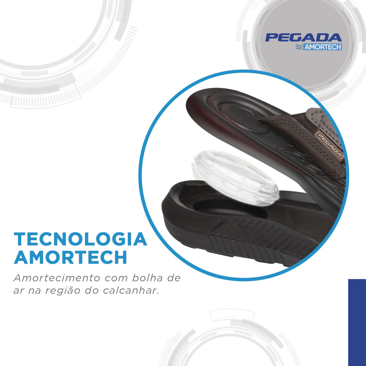 Sandália Pegada Masculina em Couro Pinhão 133156-01 Marrom 3