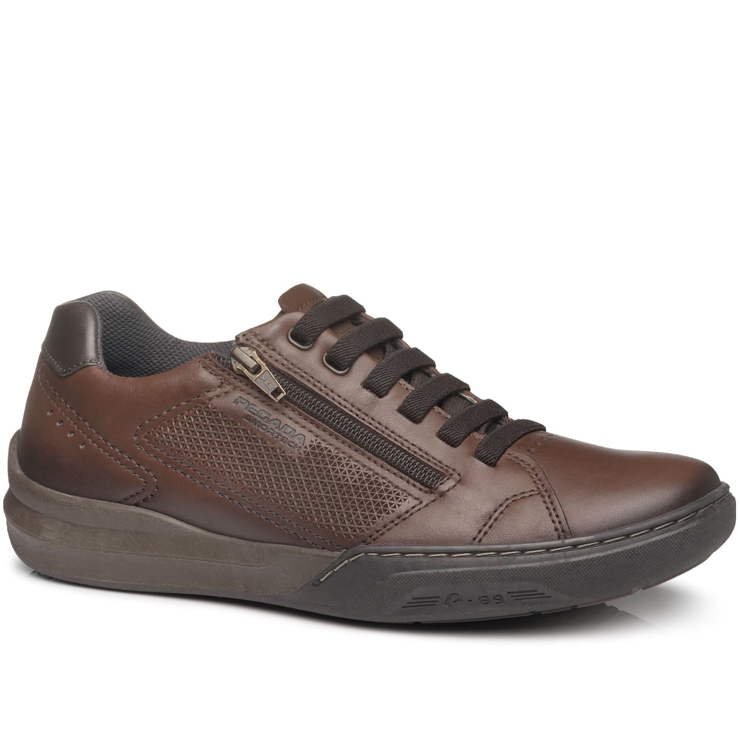 Sapatênis Pegada Masculino em Couro Terracota 111002-03